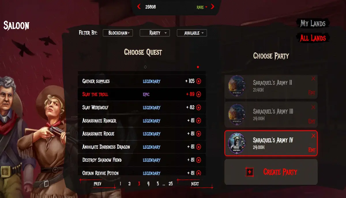 Example of Player taking a Quest