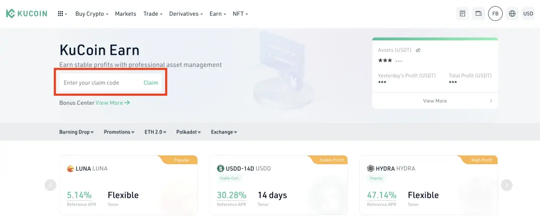 claim crypto coupon
