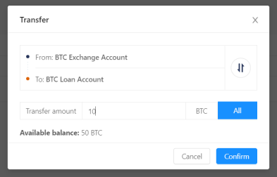 Tranfer fund from main to lending