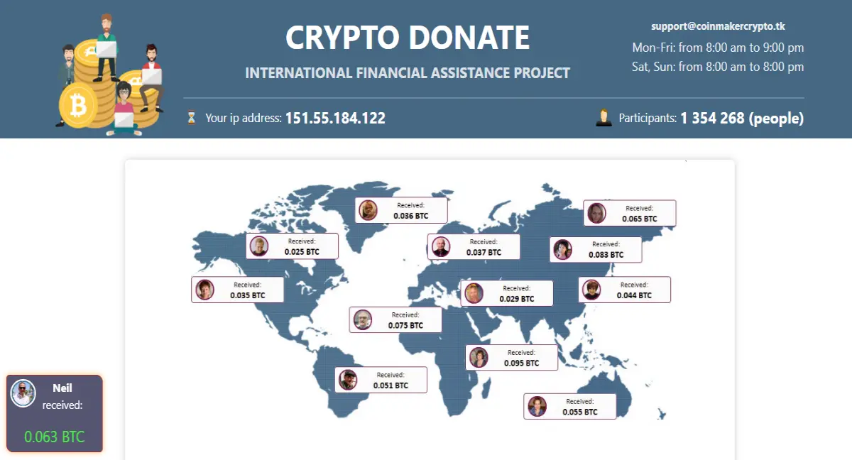 crypto donate scam