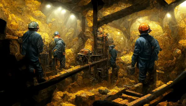 Miners in a Mining Shaft