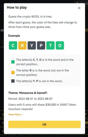 How to play Binance WODL
