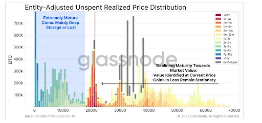 Unspent realized price distribution
