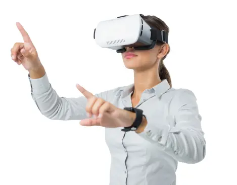 Person using a VR headset.