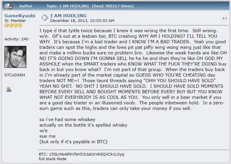 a user named GameKyuubi posted on Bitcoin Talk Forums