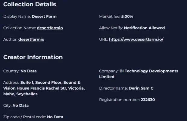 DesertFarm details on Atomic Hub