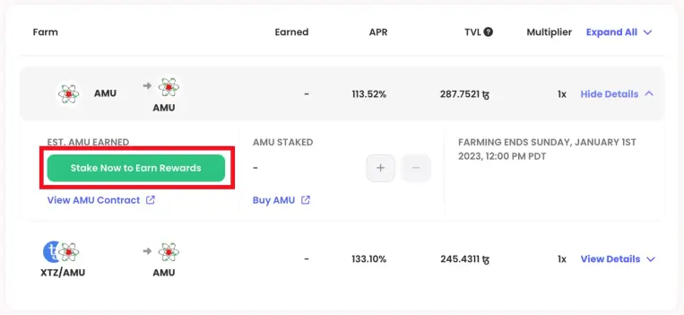 Stake now to earn rewards