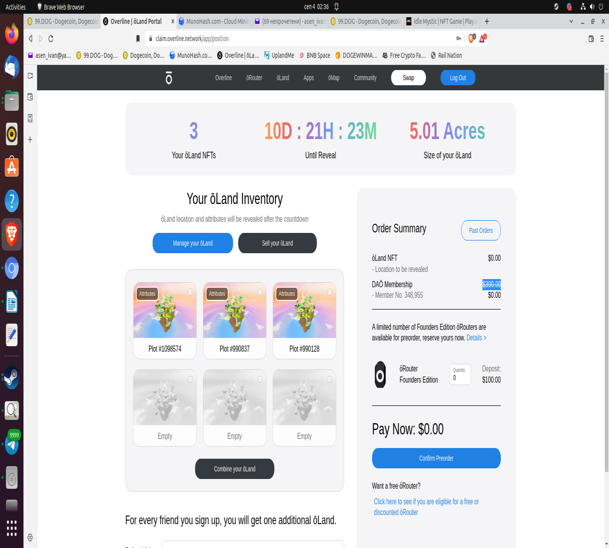 5 akres of land in the metaverse