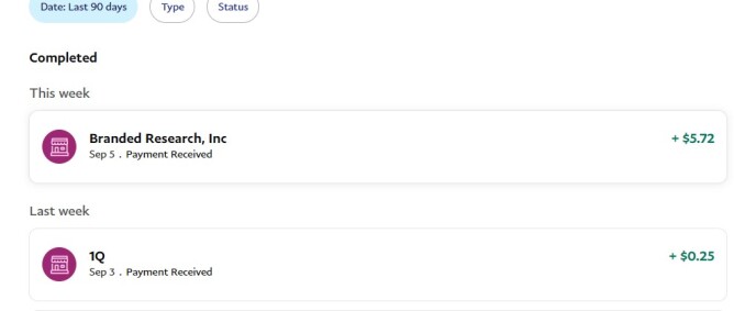 Go Branded Survey Payment Proof