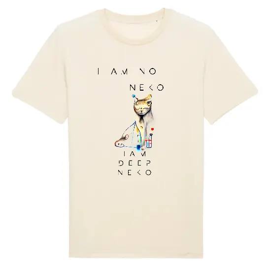 a t-shirt with an ai generated cat and a sentence saying