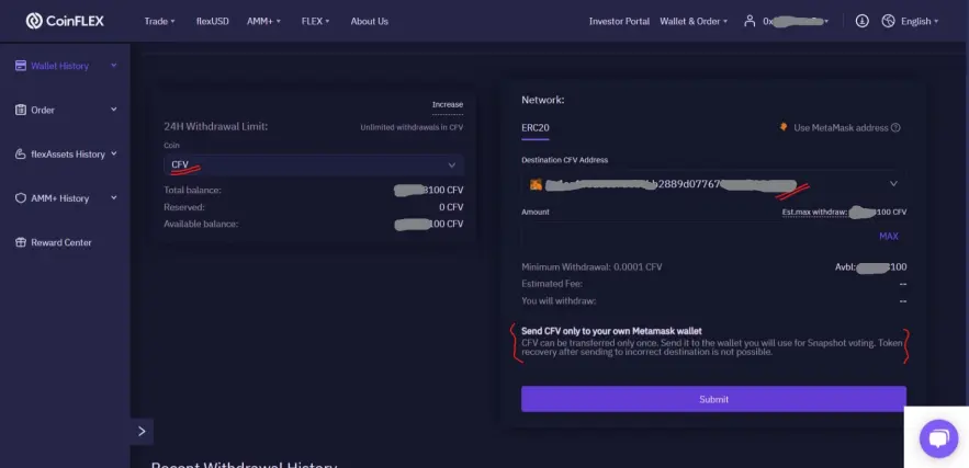 CFV Tokens - CoinFlex