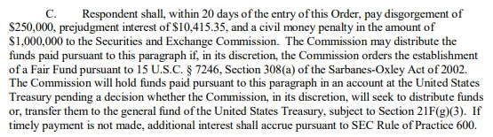 The SEC’s settlement order