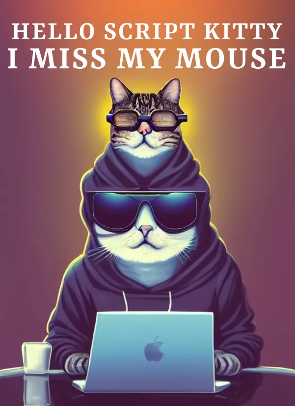 an AI generated glitched cat sitting on a laptop