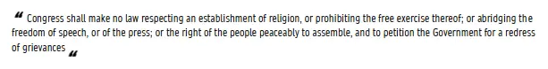 1st Amendment Text