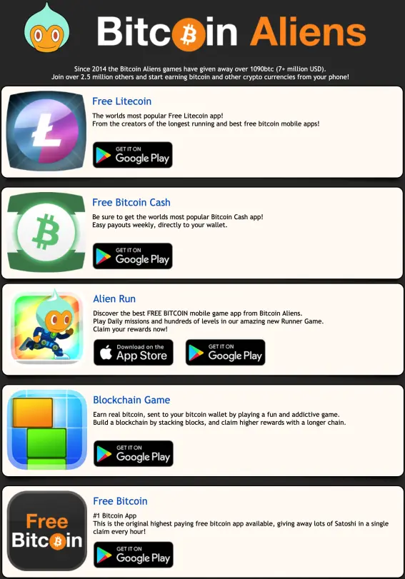 bitcoin aliens faucets