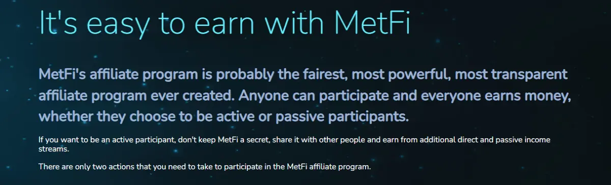 MetFi affiliate program