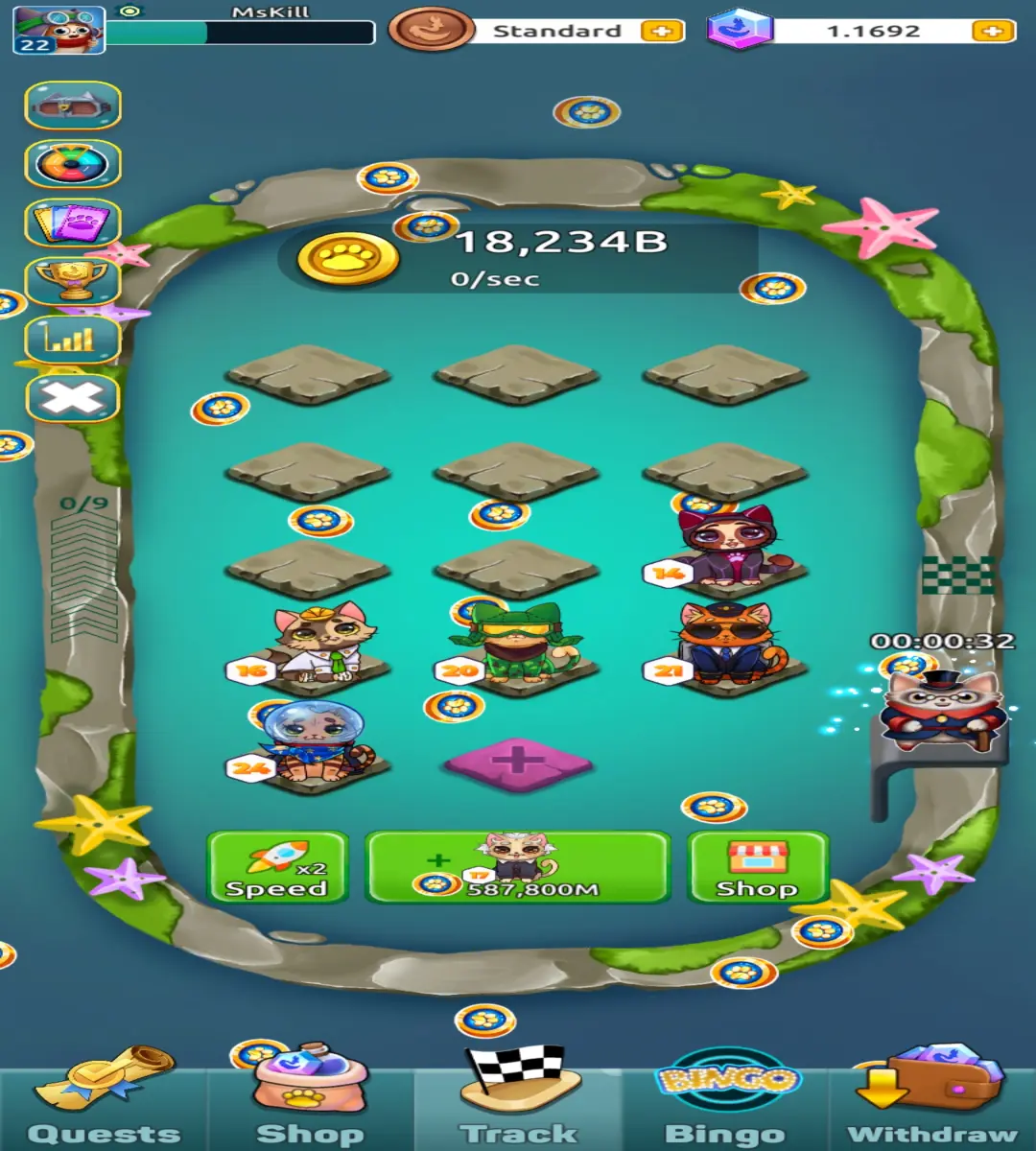 Screenshot of Gameplay in Crypto Cats