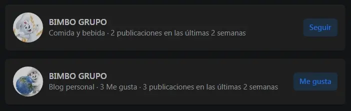 Páginas no oficiales de Grupo Bimbo