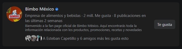 Empresa genuina en Facebook