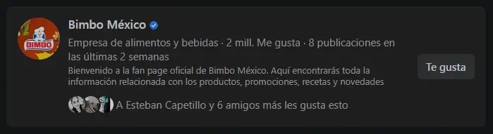 Empresa genuina en Facebook