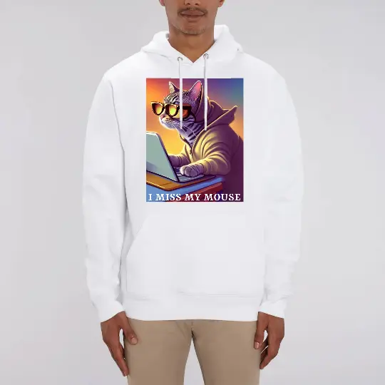 ai generated cat on a white sweatshirt