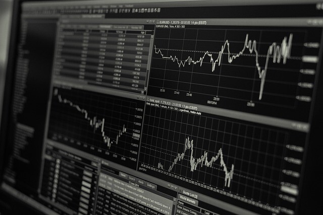 A stock market monitor.