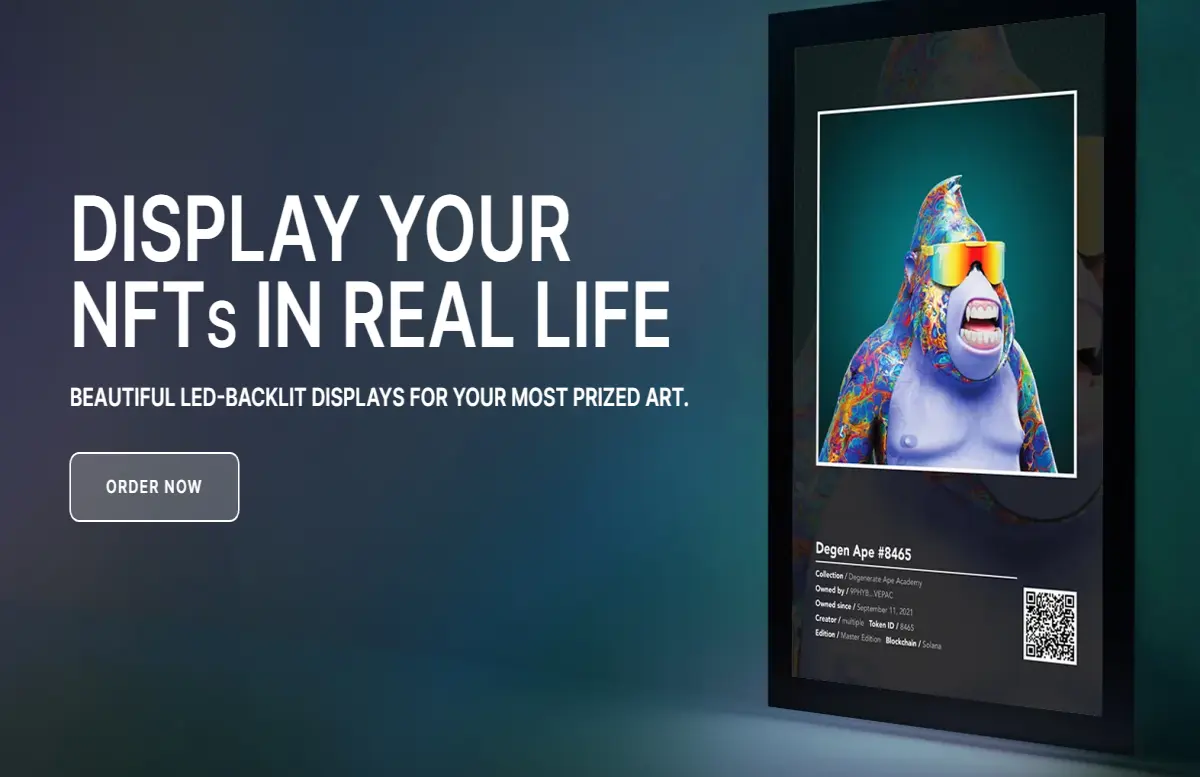 NiFTy Display Your NFTs in Real Life website banner ad