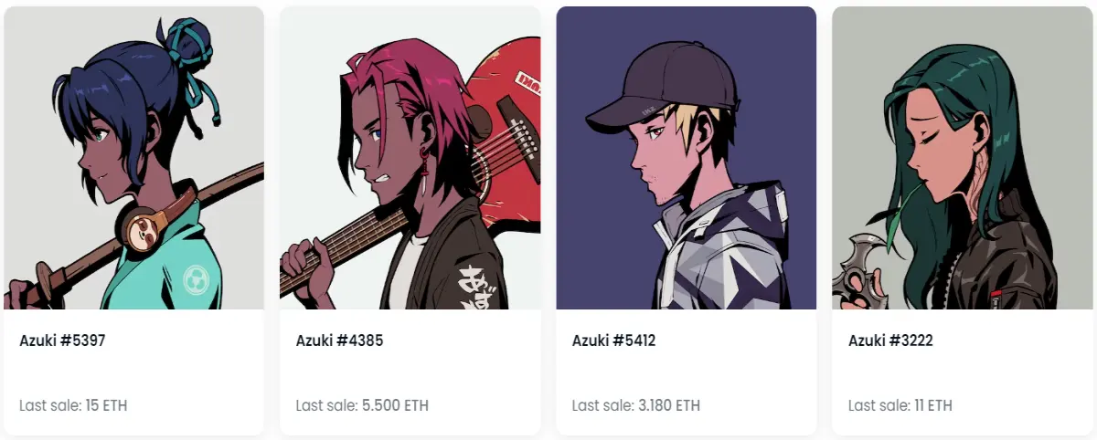 Screenshot of Azuki NFT Collectibles on OpenSea