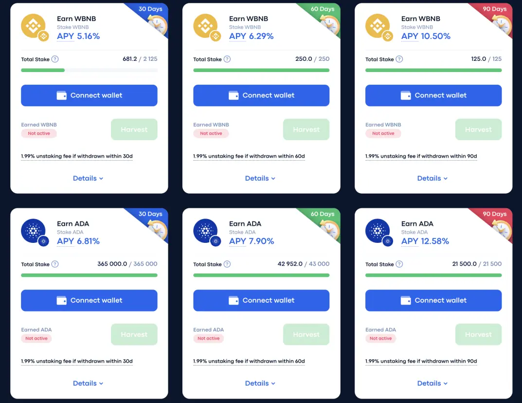 Fixed Staking on Biswap.