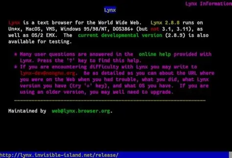 Lynx is a text browser for the World Wide Web.