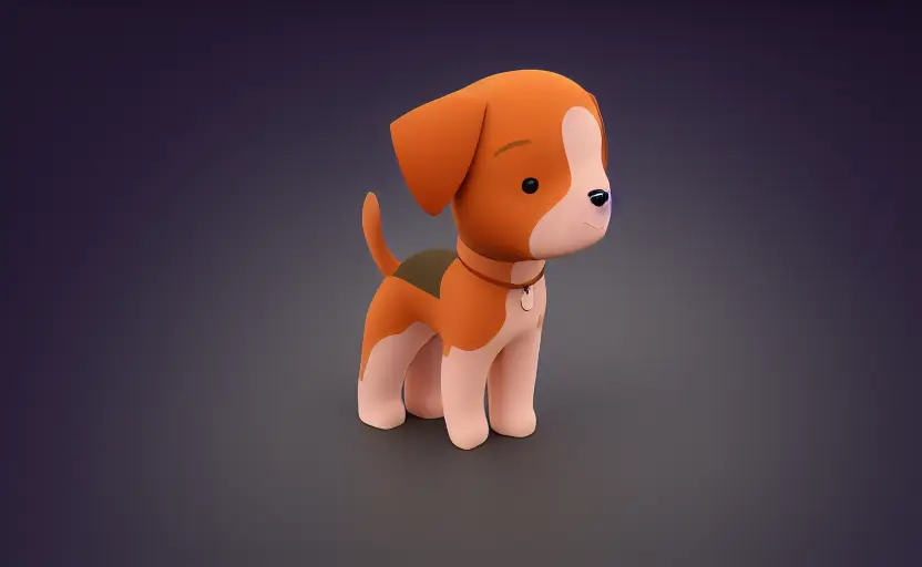 Cute 3D model of a dog