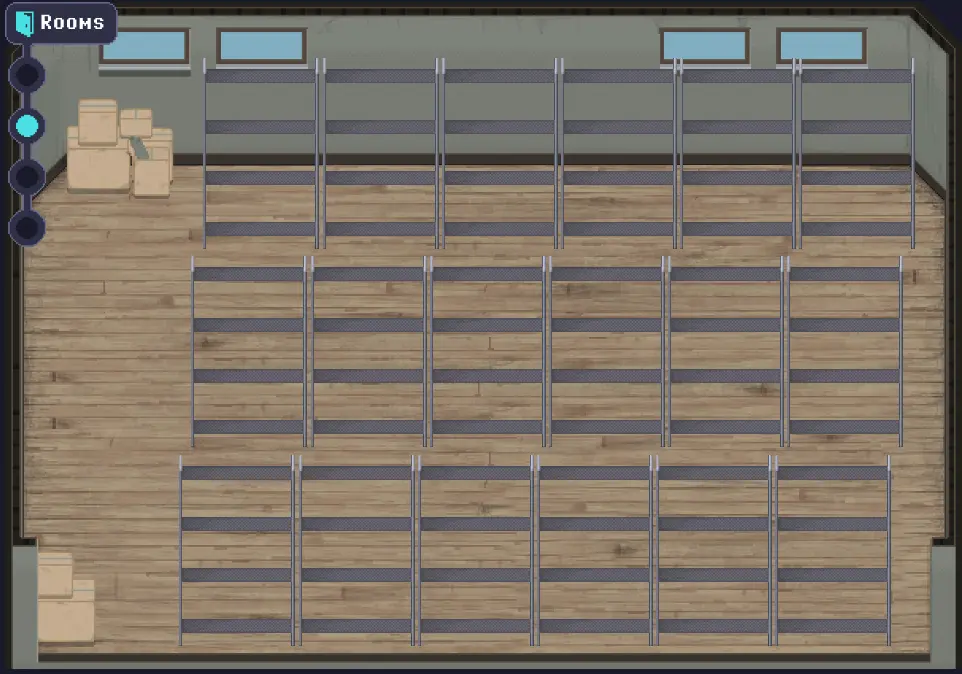 RollerCoin - Room 2 empty racks