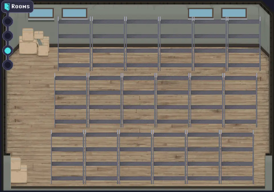 RollerCoin - Room 3 empty racks