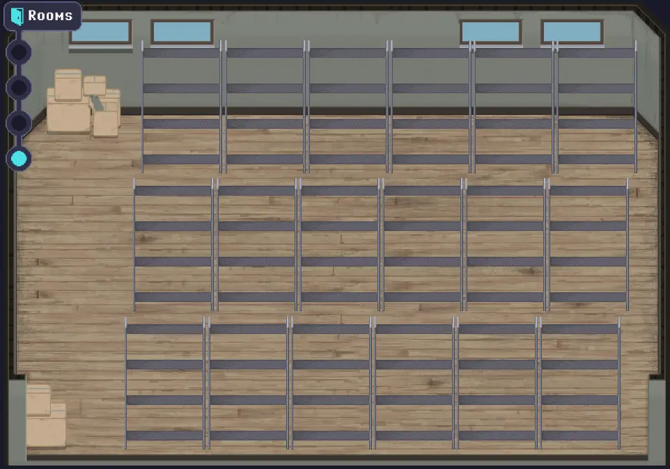 RollerCoin - Room 4 empty racks