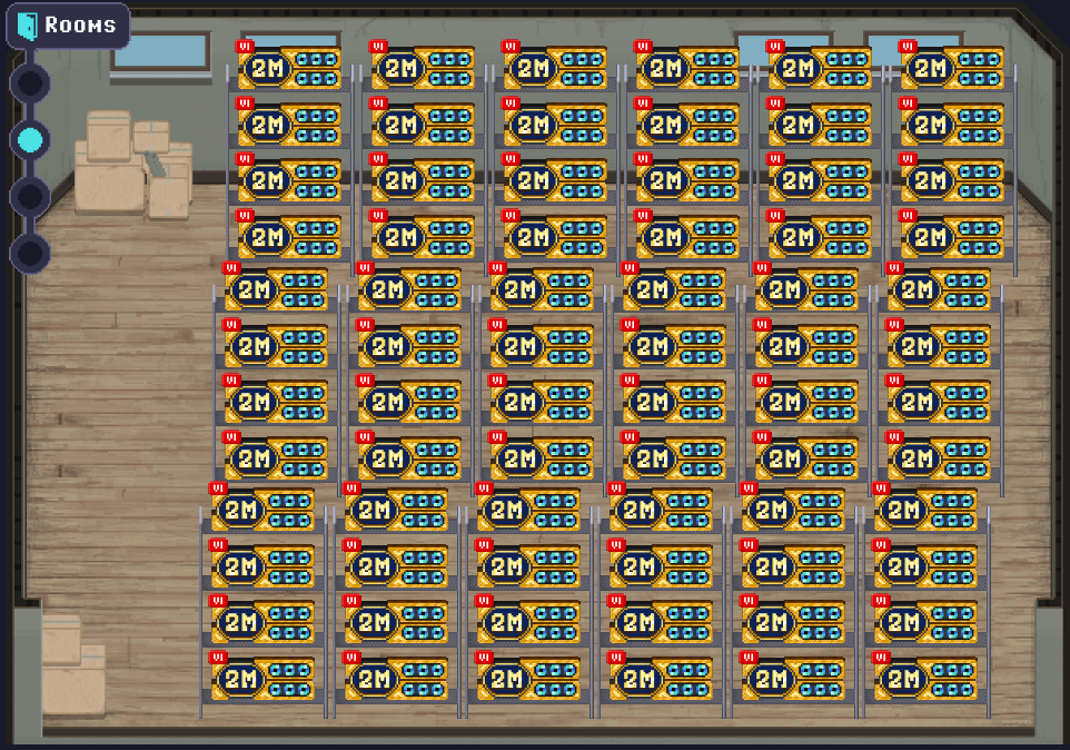 Rollercoin - Room 2 full racks