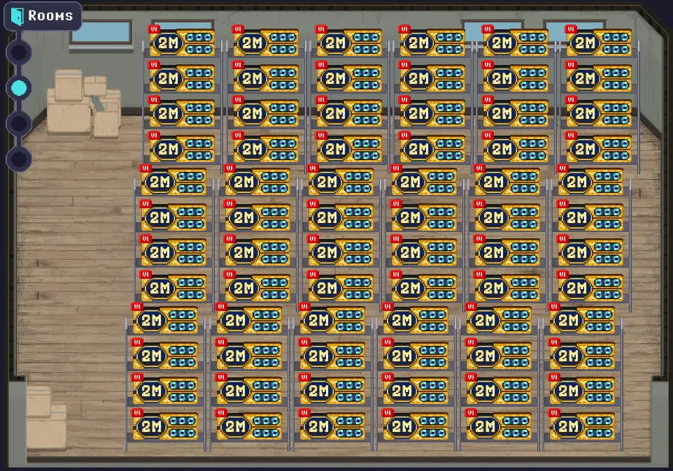 Rollercoin - Room 2 full racks