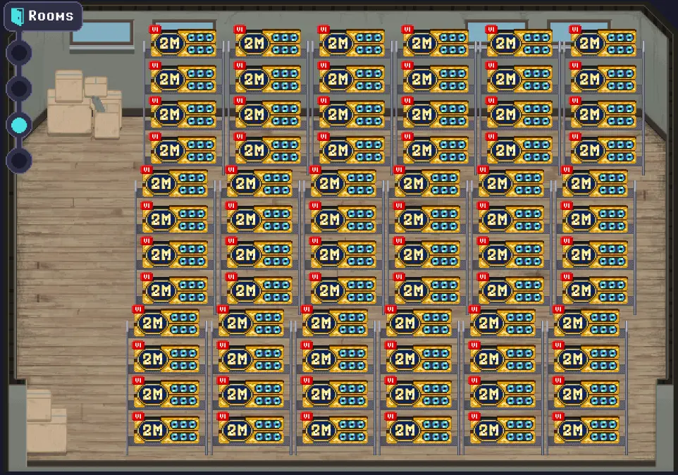 Rollercoin - Room 3 full racks