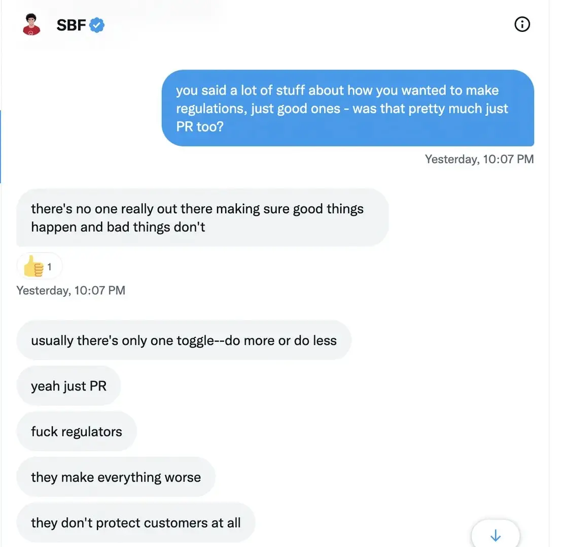 Leaked Chat involving SBF (Sam Bankman-Fried)