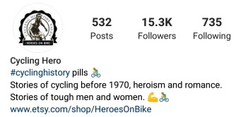 instagram dashboard of heroesonbike profile
