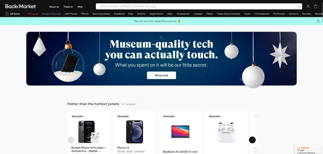 BackMarket Website Screenshot