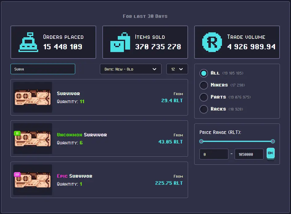 RollerCoin - Marketplace upgraded miner variant 1