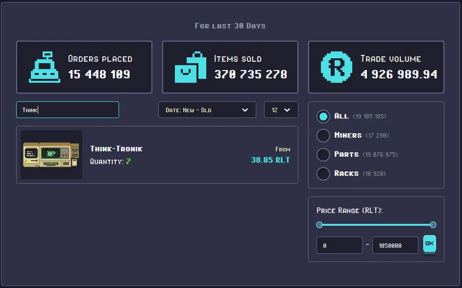 RollerCoin - Marketplace upgraded miner variant 2