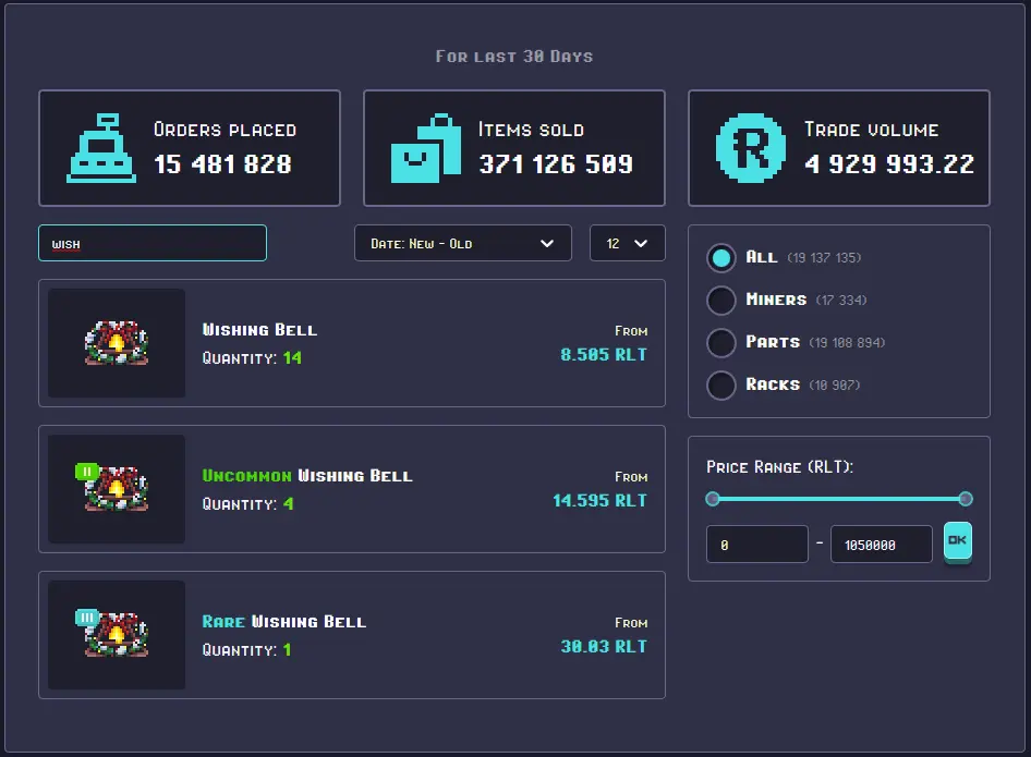 RollerCoin - Marketplace quantity 1 miner