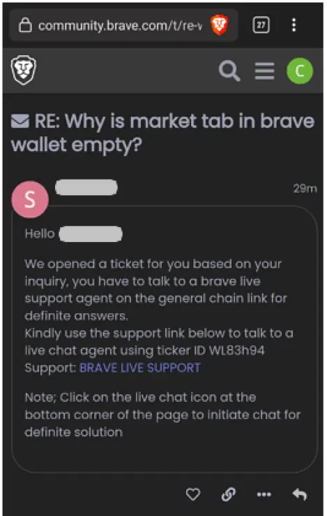 Angler phishing scam