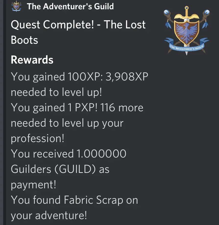 TAG Rewards Screen