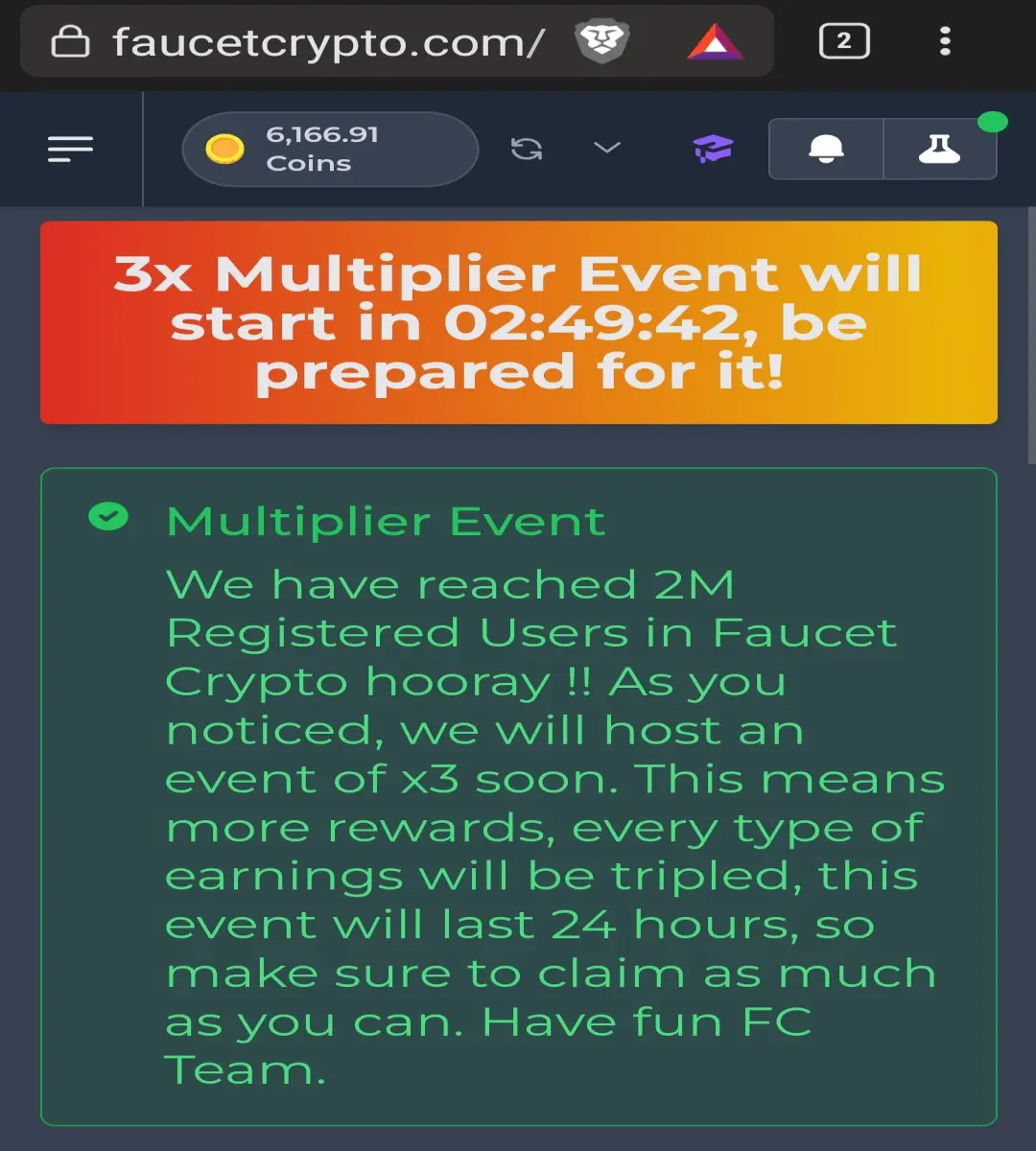 Triple earnings