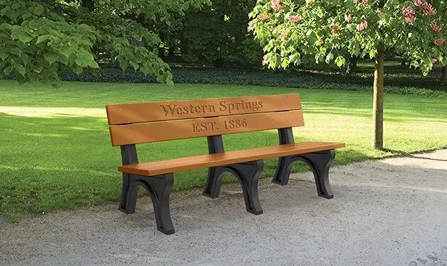 Example of a memorial park bench purchased by someone
