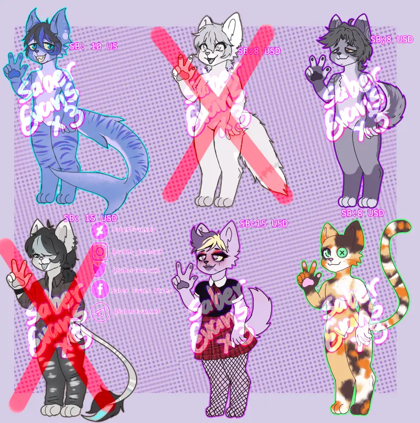 Furry Adoptables by SaberEvansx3