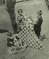 Weimar Germany early 1920s - children playing with money