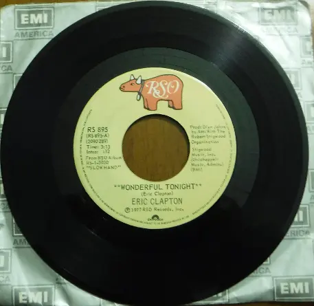 Eric Clapton Wonderful Tonight 45 RPM Single